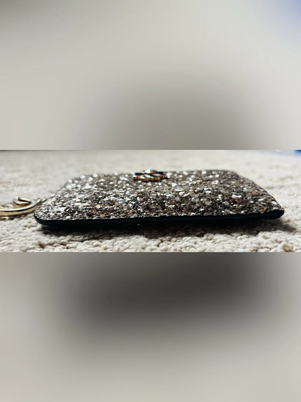 Kate Spade Odette Glitter L-Zip Card Holder